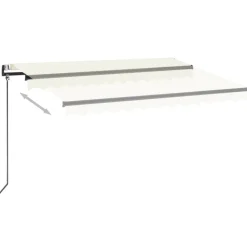 Outlet FinePRICE Sisäänkelattava markiisi 2 LED/tuulisensori 300x250 cm sininen/valkoinen