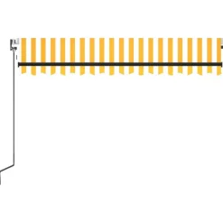Outlet FinePRICE Sisäänkelattava markiisi 2 LED/tuulisensori 300x250 cm sininen/valkoinen