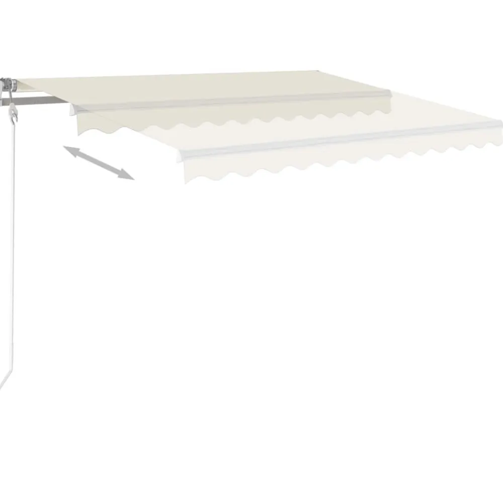 Best FinePRICE Sisäänkelattava markiisi LED/tuulisensori 300x250cm keltainen/valkoinen