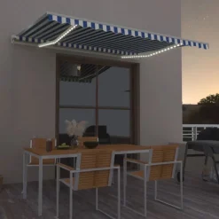 Best FinePRICE Sisäänkelattava markiisi LED/tuulisensori 300x250cm keltainen/valkoinen