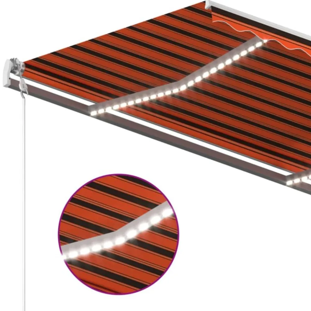 Best FinePRICE Sisäänkelattava markiisi LED/tuulisensori 300x250cm keltainen/valkoinen