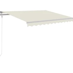 Best FinePRICE Sisäänkelattava markiisi LED/tuulisensori 300x250cm keltainen/valkoinen