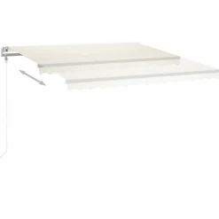 Best FinePRICE Sisäänkelattava markiisi LED/tuulisensori 300x250cm keltainen/valkoinen
