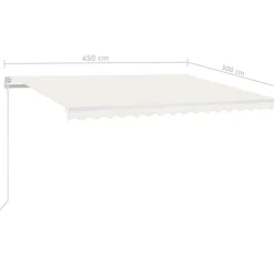 Best FinePRICE Sisäänkelattava markiisi LED/tuulisensori 300x250cm keltainen/valkoinen
