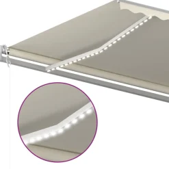 Best FinePRICE Sisäänkelattava markiisi LED/tuulisensori 300x250cm keltainen/valkoinen