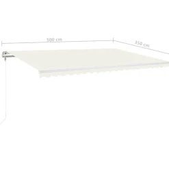 Best FinePRICE Sisäänkelattava markiisi LED/tuulisensori 300x250cm keltainen/valkoinen