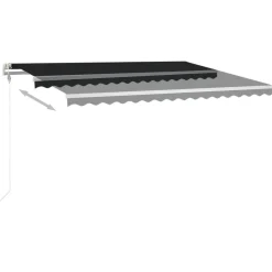 Best FinePRICE Sisäänkelattava markiisi LED/tuulisensori 300x250cm keltainen/valkoinen
