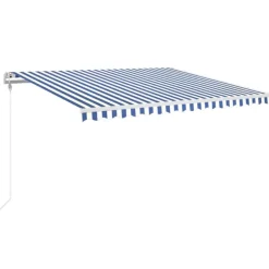Best FinePRICE Sisäänkelattava markiisi LED/tuulisensori 300x250cm keltainen/valkoinen
