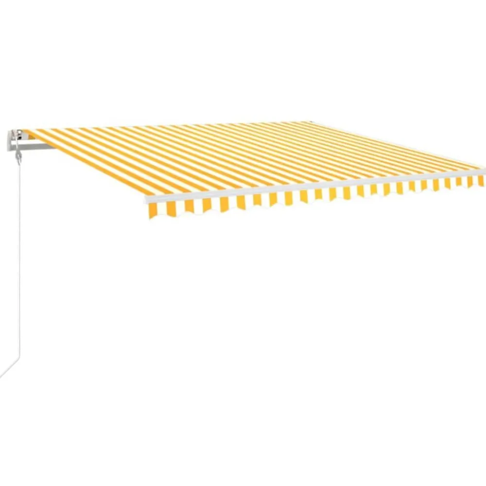 Best FinePRICE Sisäänkelattava markiisi LED/tuulisensori 300x250cm keltainen/valkoinen