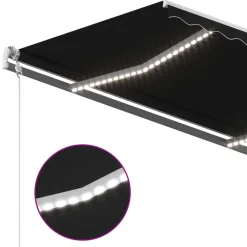 Best FinePRICE Sisäänkelattava markiisi LED/tuulisensori 300x250cm keltainen/valkoinen