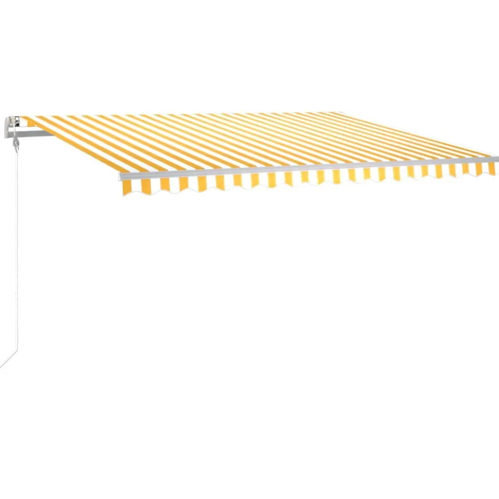 Best FinePRICE Sisäänkelattava markiisi LED/tuulisensori 300x250cm keltainen/valkoinen