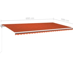 Best FinePRICE Sisäänkelattava markiisi LED/tuulisensori 300x250cm keltainen/valkoinen