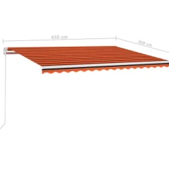 Best FinePRICE Sisäänkelattava markiisi LED/tuulisensori 300x250cm keltainen/valkoinen