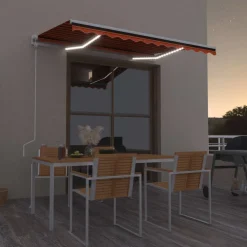 Best FinePRICE Sisäänkelattava markiisi LED/tuulisensori 300x250cm keltainen/valkoinen