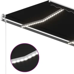 Best FinePRICE Sisäänkelattava markiisi LED/tuulisensori 300x250cm keltainen/valkoinen