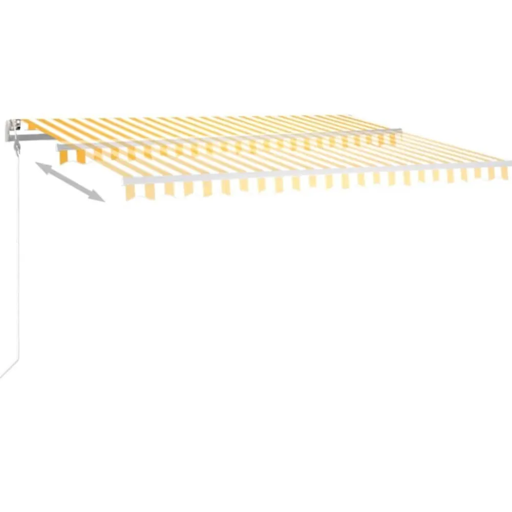 Best FinePRICE Sisäänkelattava markiisi LED/tuulisensori 300x250cm keltainen/valkoinen