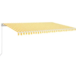 Best FinePRICE Sisäänkelattava markiisi LED/tuulisensori 300x250cm keltainen/valkoinen