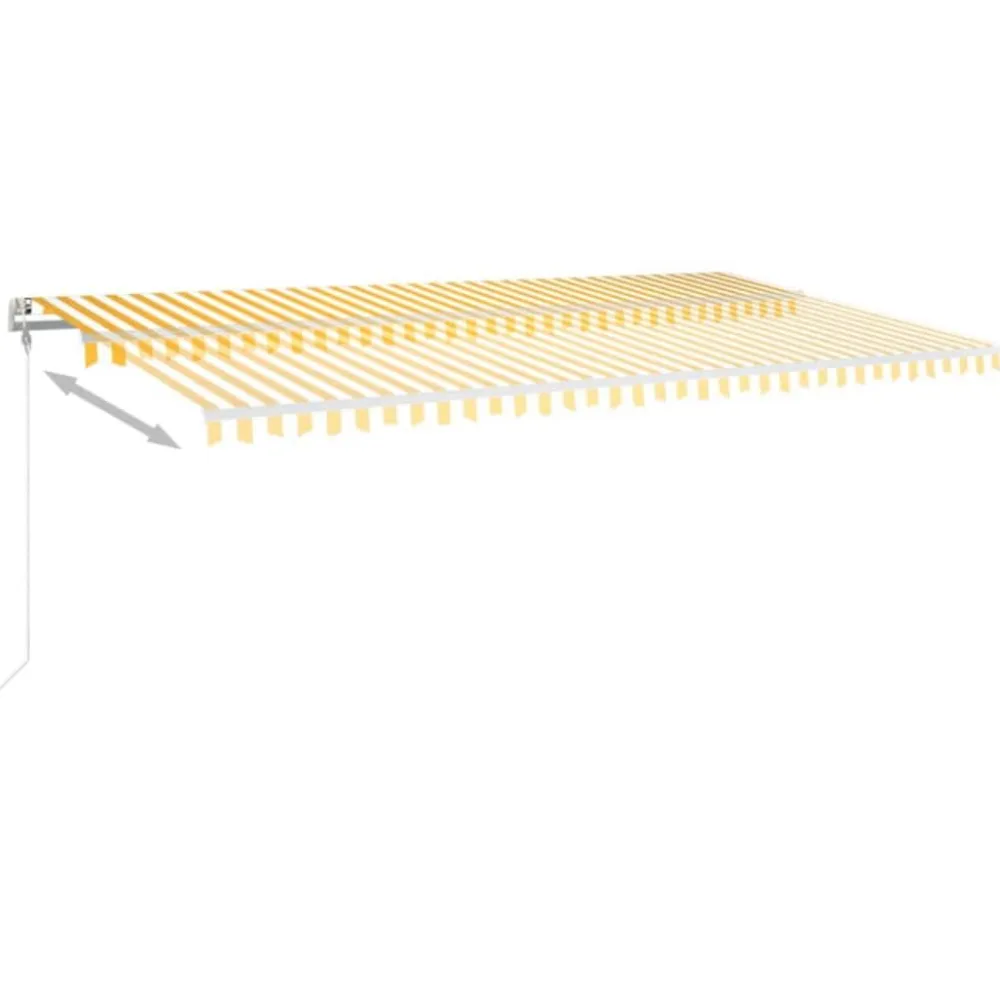 Best FinePRICE Sisäänkelattava markiisi LED/tuulisensori 300x250cm keltainen/valkoinen
