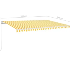 Best FinePRICE Sisäänkelattava markiisi LED/tuulisensori 300x250cm keltainen/valkoinen