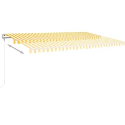 Best FinePRICE Sisäänkelattava markiisi LED/tuulisensori 300x250cm keltainen/valkoinen