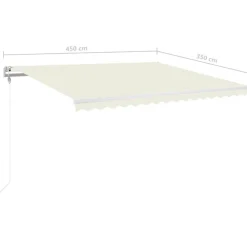 Best FinePRICE Sisäänkelattava markiisi LED/tuulisensori 300x250cm keltainen/valkoinen