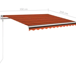 Best FinePRICE Sisäänkelattava markiisi LED/tuulisensori 300x250cm keltainen/valkoinen
