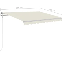 Best FinePRICE Sisäänkelattava markiisi LED/tuulisensori 300x250cm keltainen/valkoinen