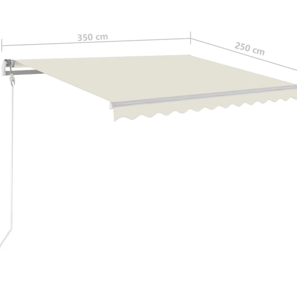 Best FinePRICE Sisäänkelattava markiisi LED/tuulisensori 300x250cm keltainen/valkoinen