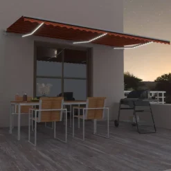 Best FinePRICE Sisäänkelattava markiisi LED/tuulisensori 300x250cm keltainen/valkoinen