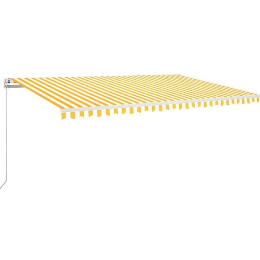 Best FinePRICE Sisäänkelattava markiisi LED/tuulisensori 300x250cm keltainen/valkoinen