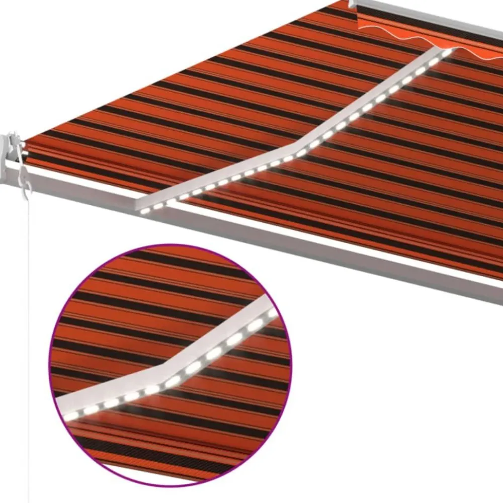 Best FinePRICE Sisäänkelattava markiisi LED/tuulisensori 300x250cm keltainen/valkoinen