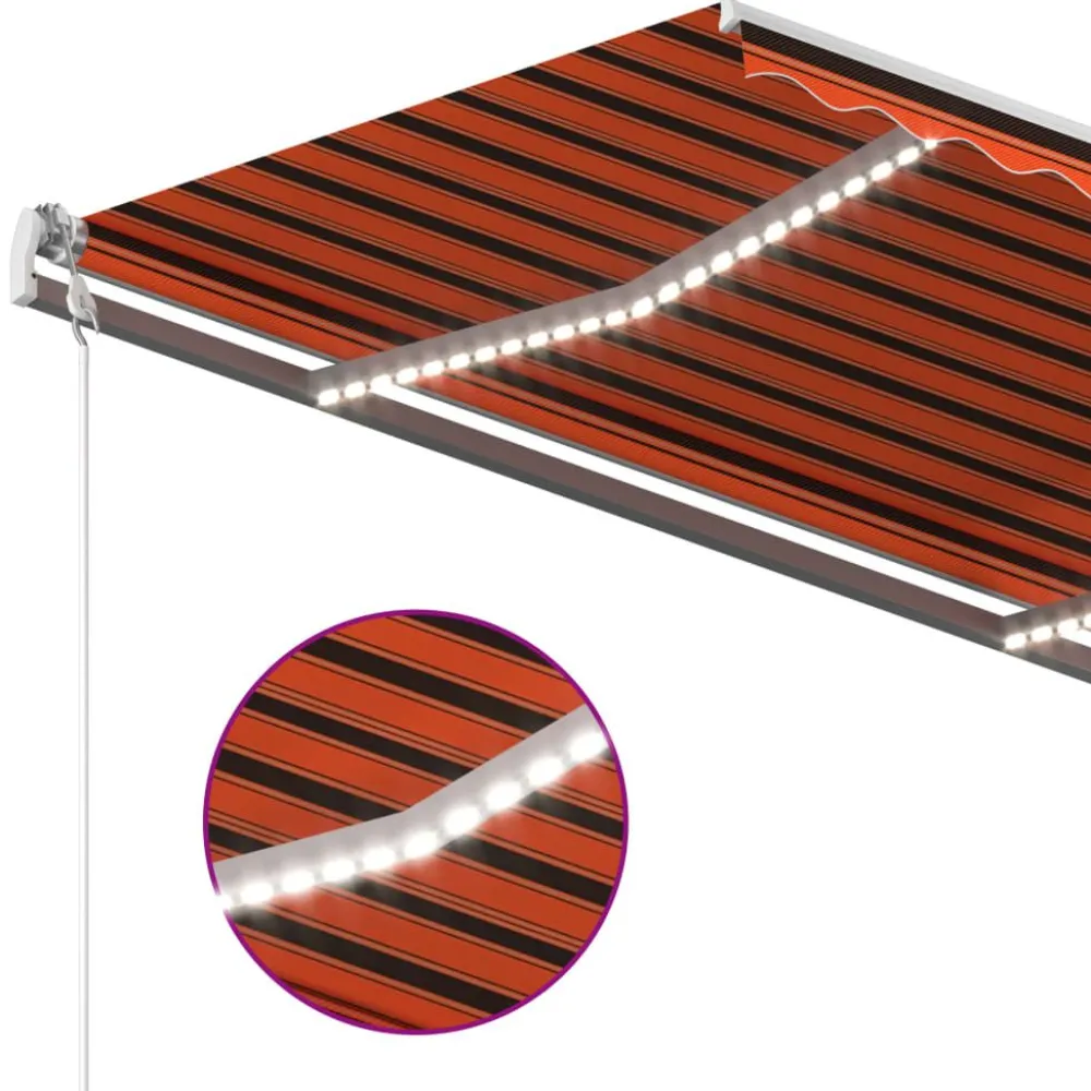 Best FinePRICE Sisäänkelattava markiisi LED/tuulisensori 300x250cm keltainen/valkoinen