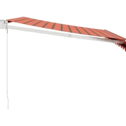FinePRICE Sisäänkelattava markiisi oranssi/ruskea 3x2,5 m kangas/alumiini
