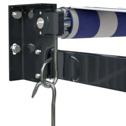 Clearance FinePRICE Sisäänkelattava markiisi sininen/valkoinen 5x3 m kangas/alumiini