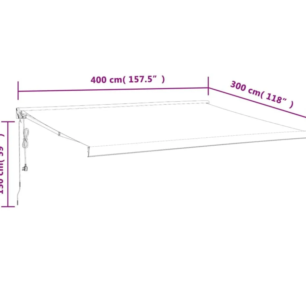Clearance FinePRICE Sisäänkelattava markiisi sinivalkoinen 4x3 m kangas/alumiini