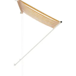 FinePRICE Sisäänkelattava markiisi 150x150 cm keltainen ja valkoinen