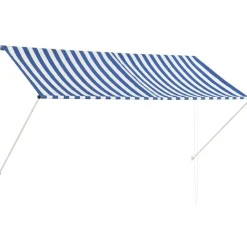 Online FinePRICE Sisäänkelattava markiisi 250x150 cm sininen ja valkoinen