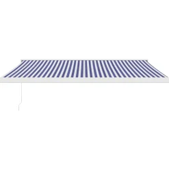 Clearance FinePRICE Sisäänkelattava markiisi 4x3 m, sininen/valkoinen kangas/alumiini
