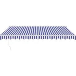Clearance FinePRICE Sisäänkelattava markiisi 4,5x3 m, sinivalkoine, kangas/alumiini