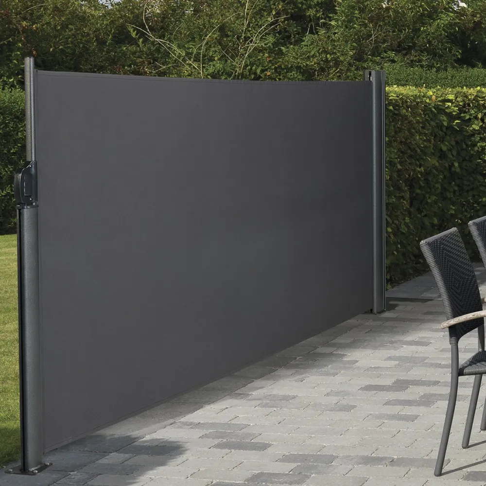 Clearance Hortus Sisäänvedettävä sivumarkiisi , 160x400cm, yksisuuntainen, antrasiitinharmaa