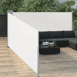 Online FinePRICE Sisäänvedettävä sivumarkiisi 100x1000 cm kerma