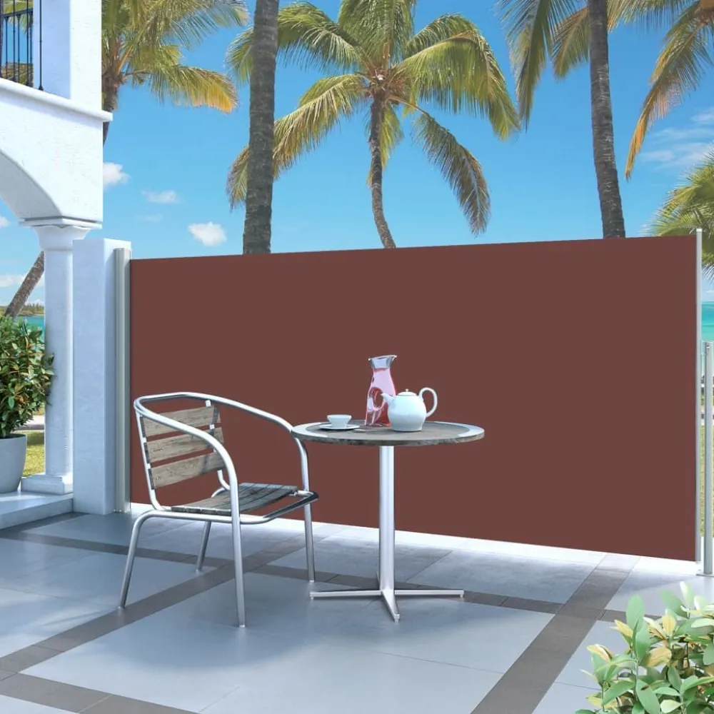 Discount FinePRICE Sisäänvedettävä sivumarkiisi 140 x 300 cm ruskea