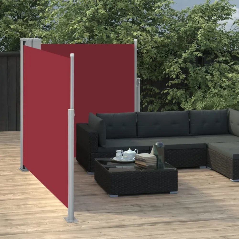 Outlet FinePRICE Sisäänvedettävä sivumarkiisi 100x600 cm punainen
