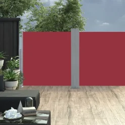 Outlet FinePRICE Sisäänvedettävä sivumarkiisi 100x600 cm punainen