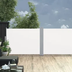 Sale FinePRICE Sisäänvedettävä sivumarkiisi 120x1000 cm kerma