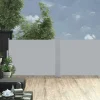 Clearance FinePRICE Sisäänvedettävä sivumarkiisi 120x1000 cm antrasiitti