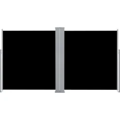 Clearance FinePRICE Sisäänvedettävä sivumarkiisi 120x600 cm musta