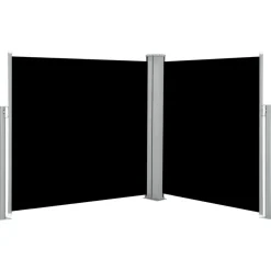 Clearance FinePRICE Sisäänvedettävä sivumarkiisi 120x600 cm musta