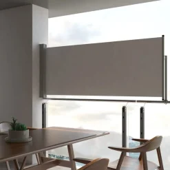 Best FinePRICE Sisäänvedettävä terassin sivumarkiisi 100 x 300 cm harmaa