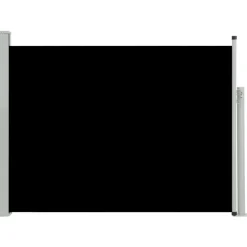 New FinePRICE Sisäänvedettävä terassin sivumarkiisi 100x500 cm musta
